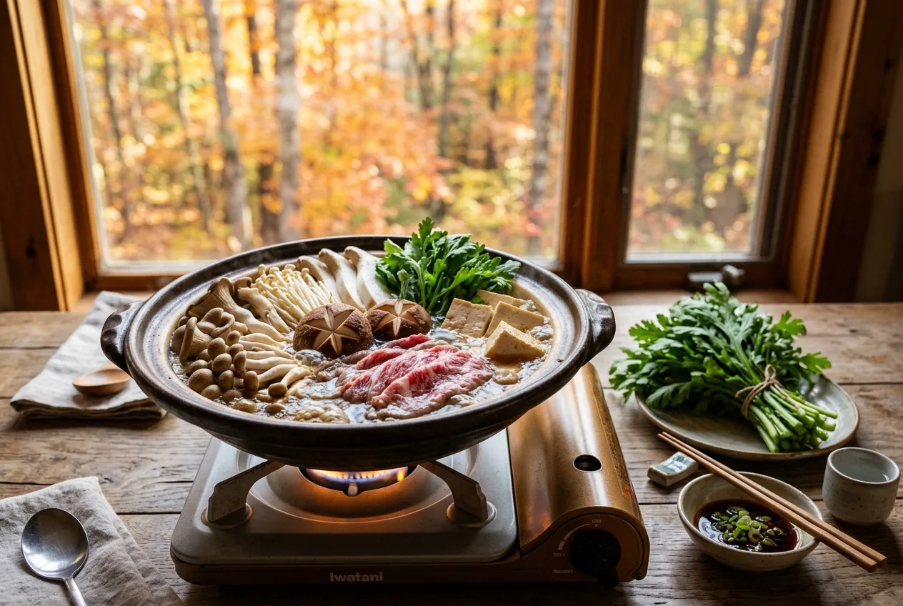 Illustration of Beoseot-jeongol (Mushroom Hot Pot)
