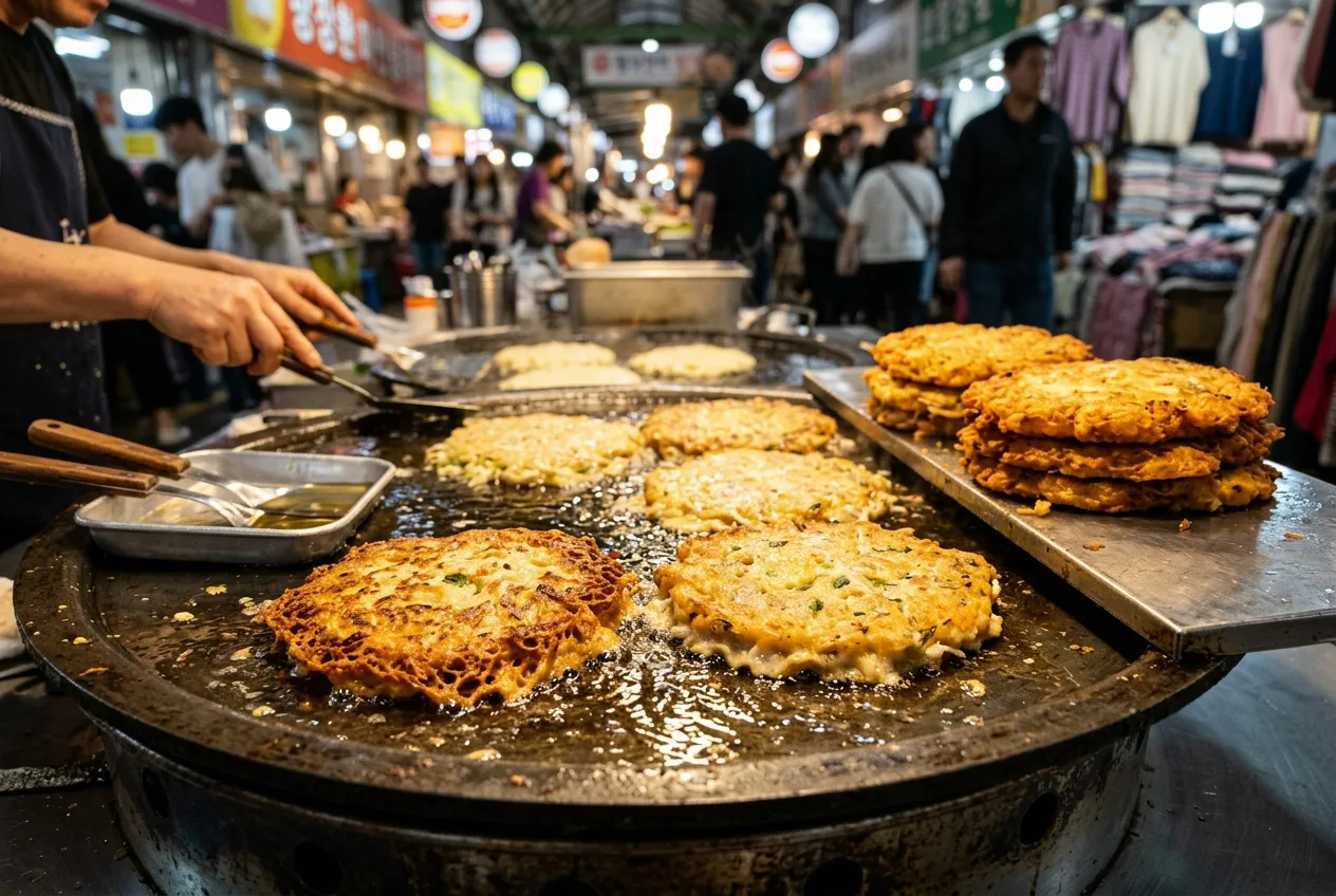 빈대떡, Bindaetteok (Mung Bean Pancake)