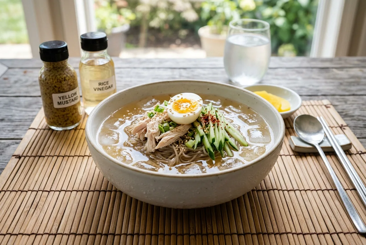 Illustration of Chogye-guksu (Chilled Vinegar Chicken Noodles)