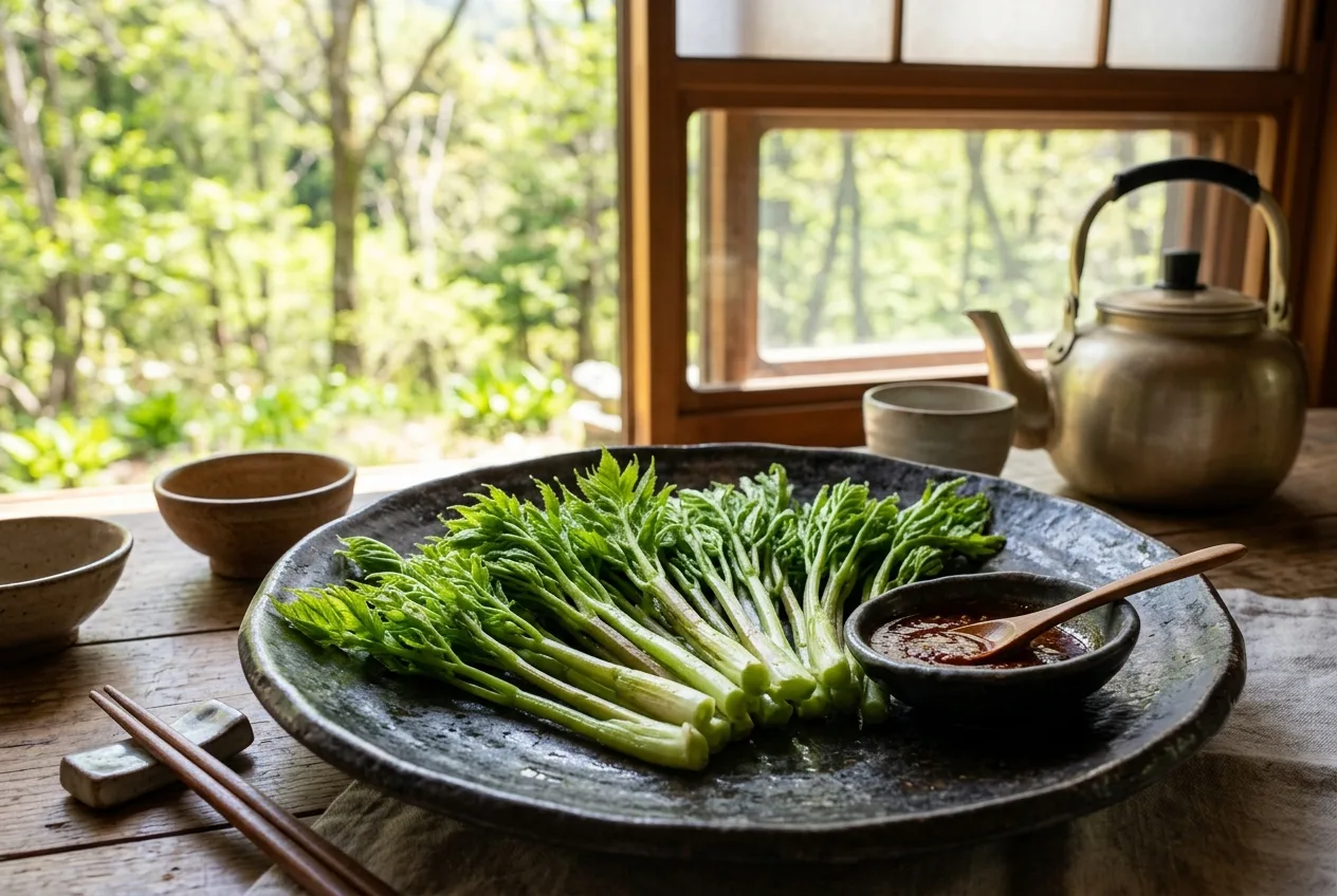 Illustration of Dureup-sukhoe (Blanched Angelica Shoots)