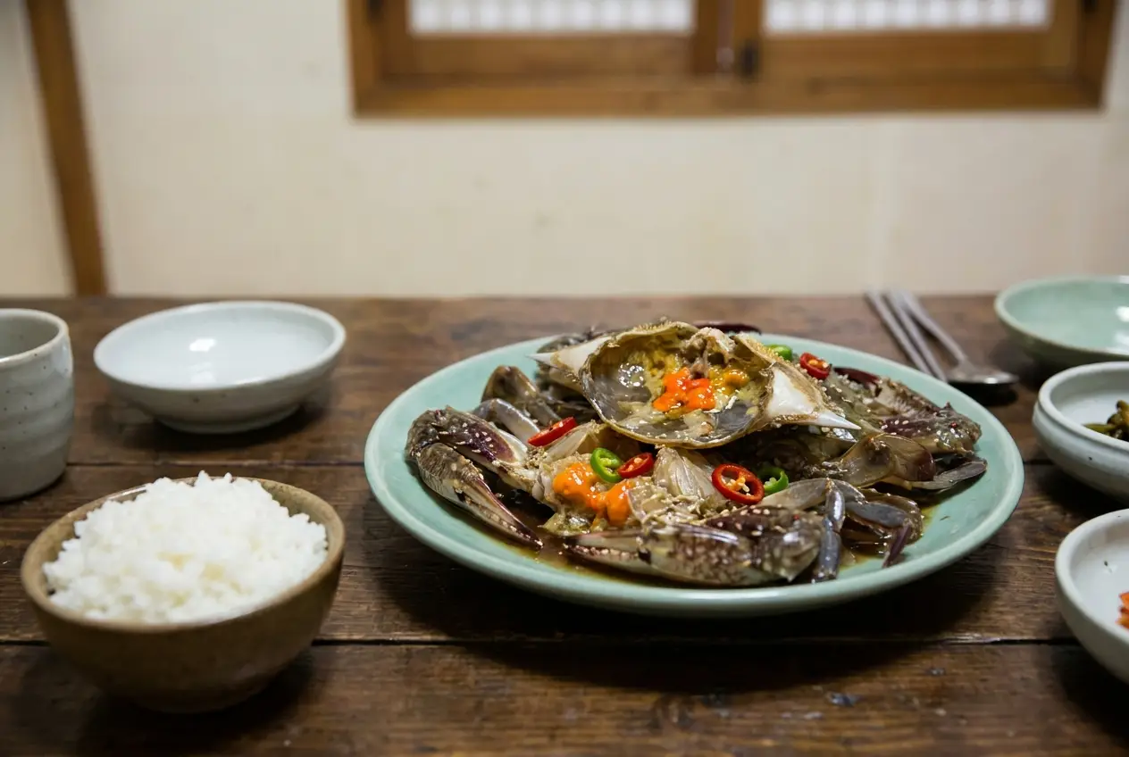 Illustration of Ganjang Gejang (Soy-Marinated Crab)