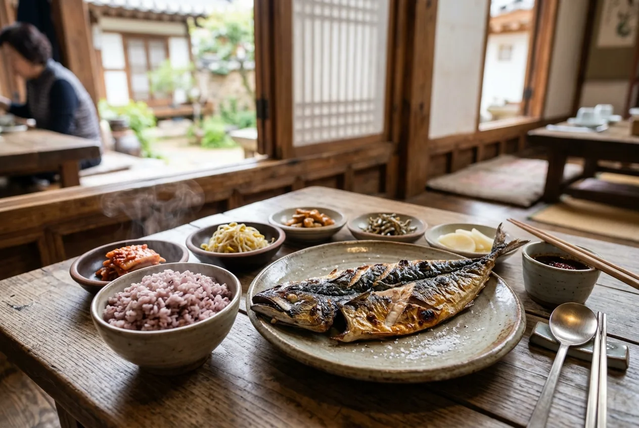 Illustration of Gan-godeungeo Gui (Grilled Salted Mackerel)