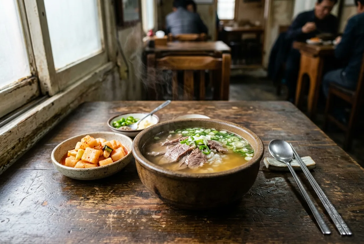 Illustration of Gomtang (Slow-Simmered Beef Soup)