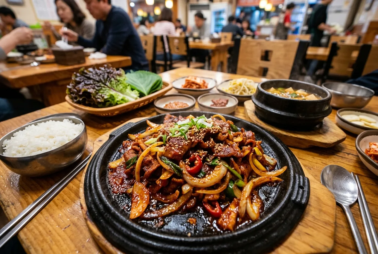 Illustration of Jeyuk-bokkeum (Spicy Stir-fried Pork)