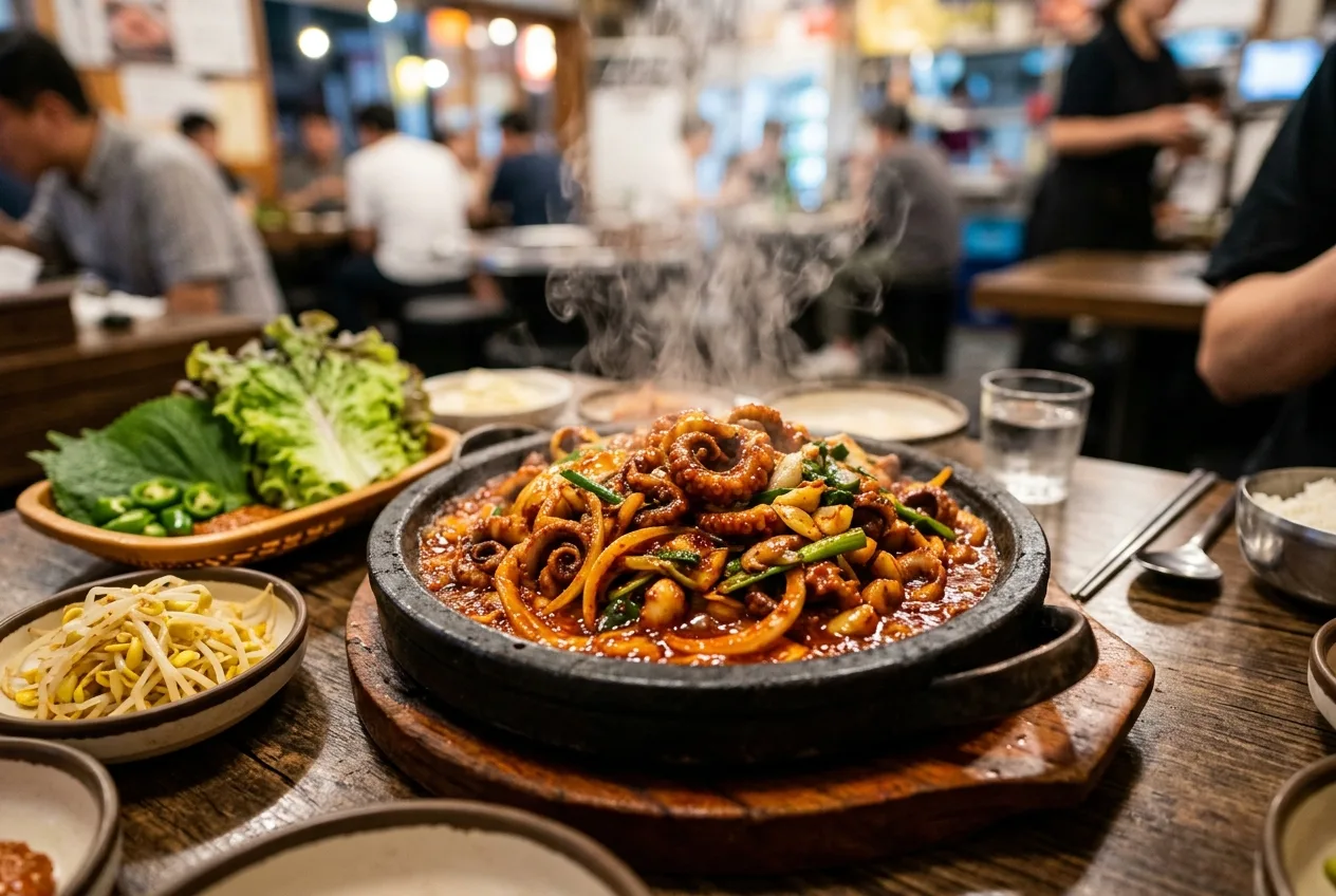 Illustration of Jukkumi-bokkeum (Spicy Webfoot Octopus)