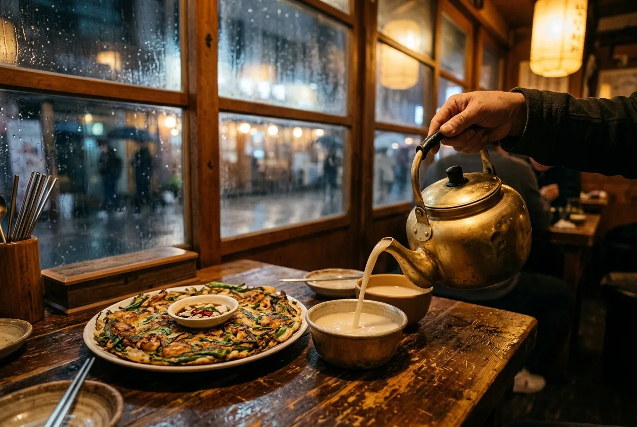 Illustration of Makgeolli (Korean Rice Wine)