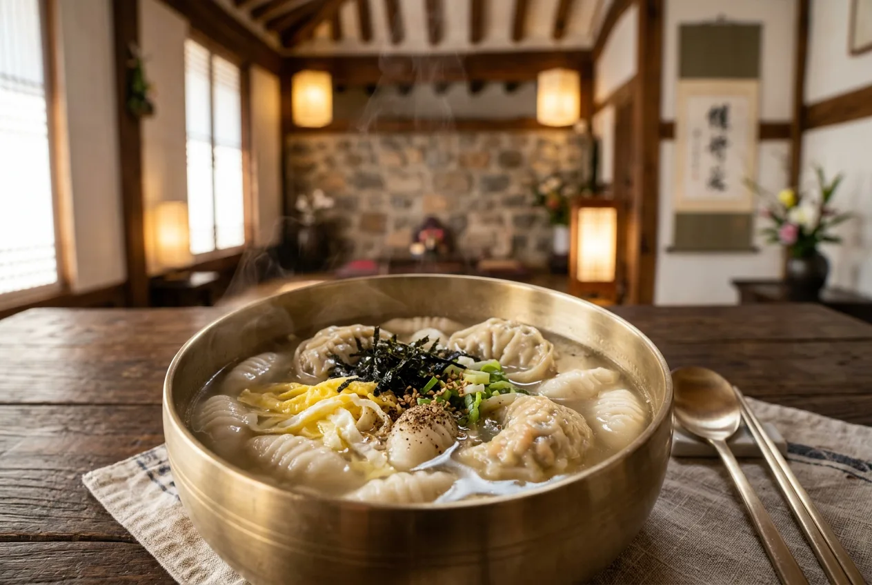 Illustration of Mandu-guk (Dumpling Soup)