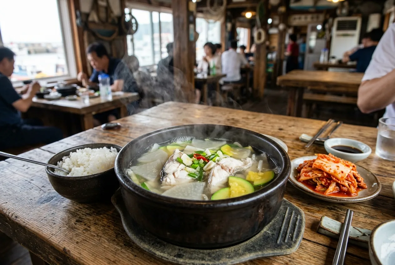 Illustration of Mineo-tang (Croaker Soup for the Dog Days)