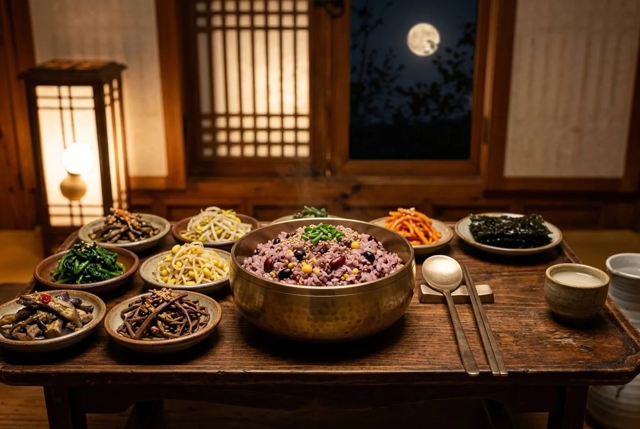 Illustration of Ogok-bap (Five-Grain Rice)
