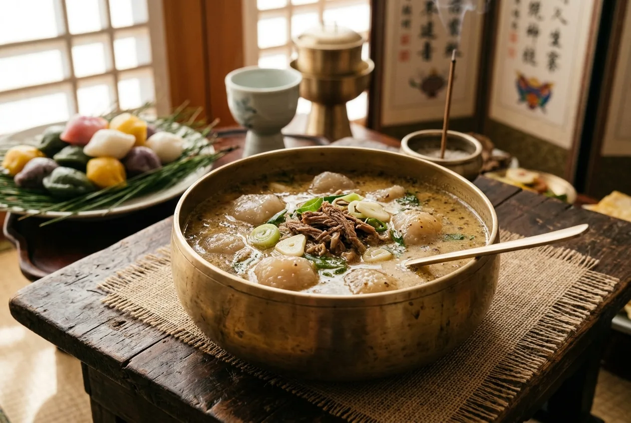 Illustration of Toran-guk (Taro Soup)