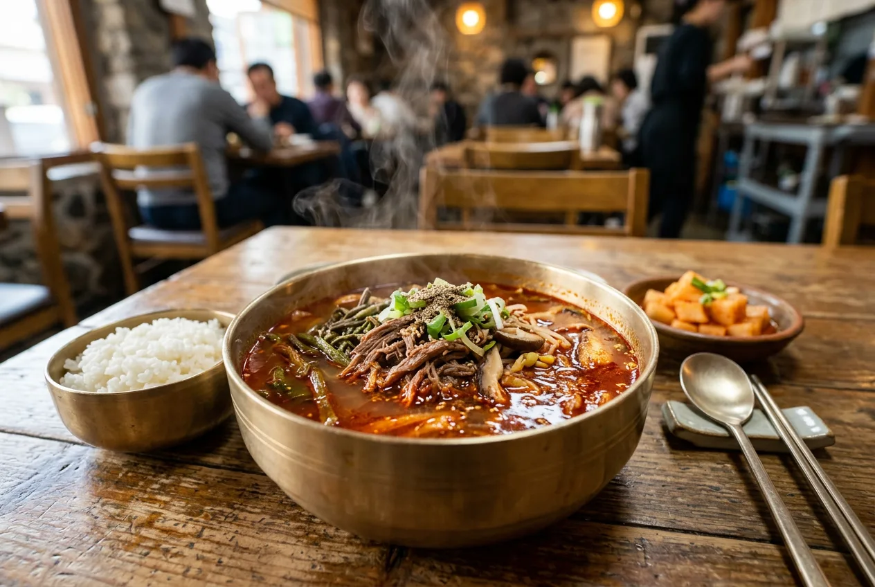Illustration of Yukgaejang (Spicy Beef Soup)