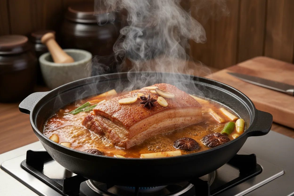 보쌈 조리 2단계: 고기 삶기
