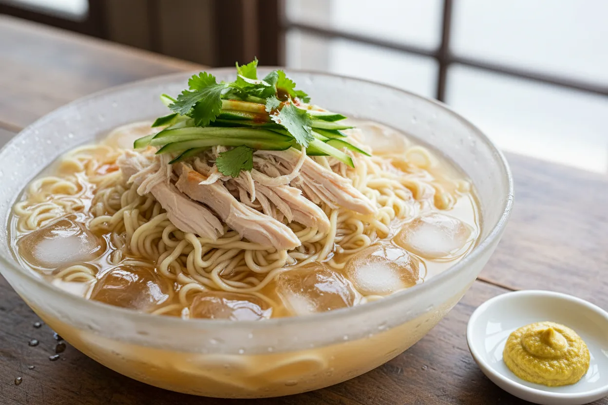 초계국수 조리 5단계: 말아 내기