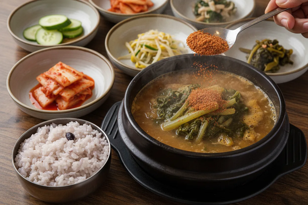 추어탕 조리 5단계: 산초 쳐서 내기
