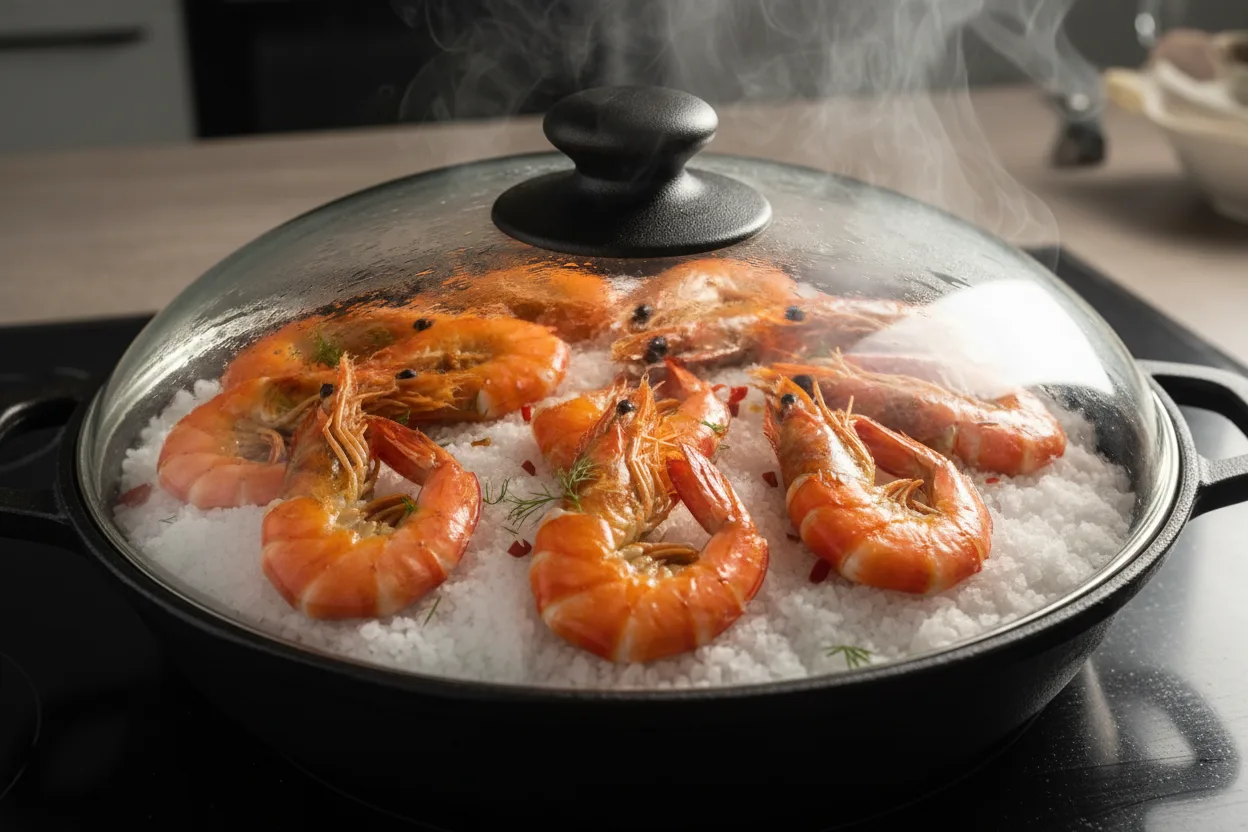 대하소금구이 조리 4단계: 대하 올려 굽기