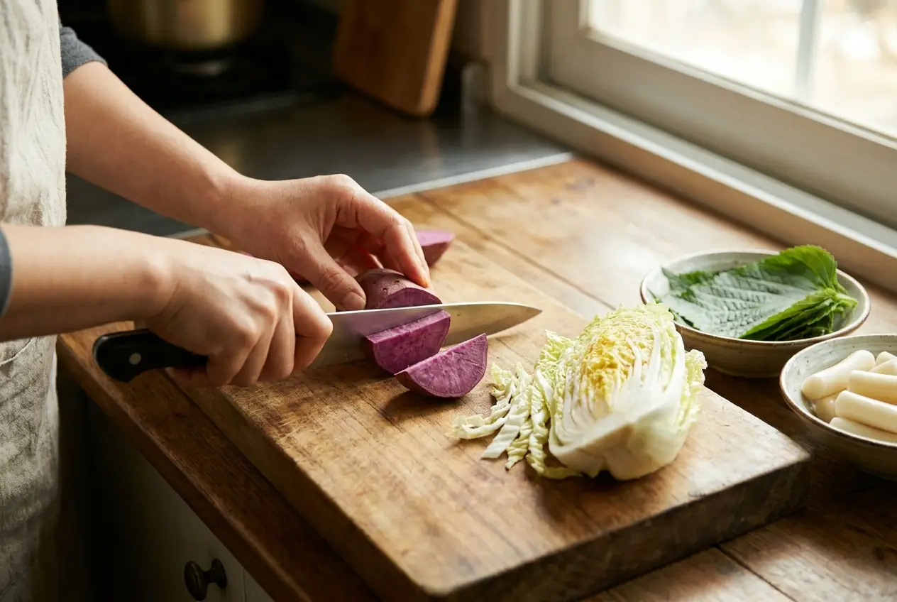 닭갈비 조리 2단계: 재료 손질