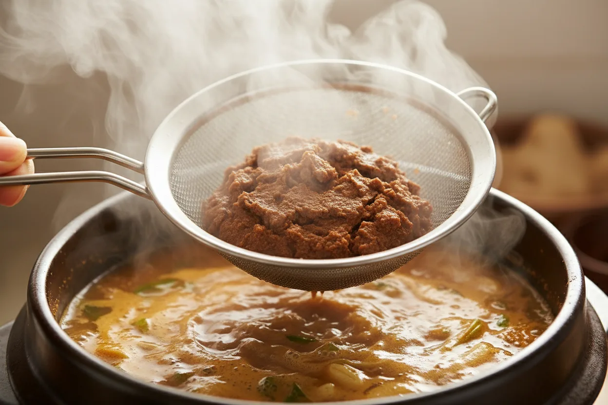 된장찌개 조리 2단계: 된장 풀기