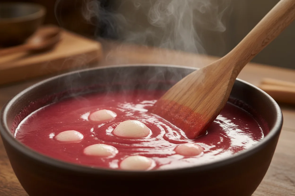 동지팥죽 조리 4단계: 죽 쑤기