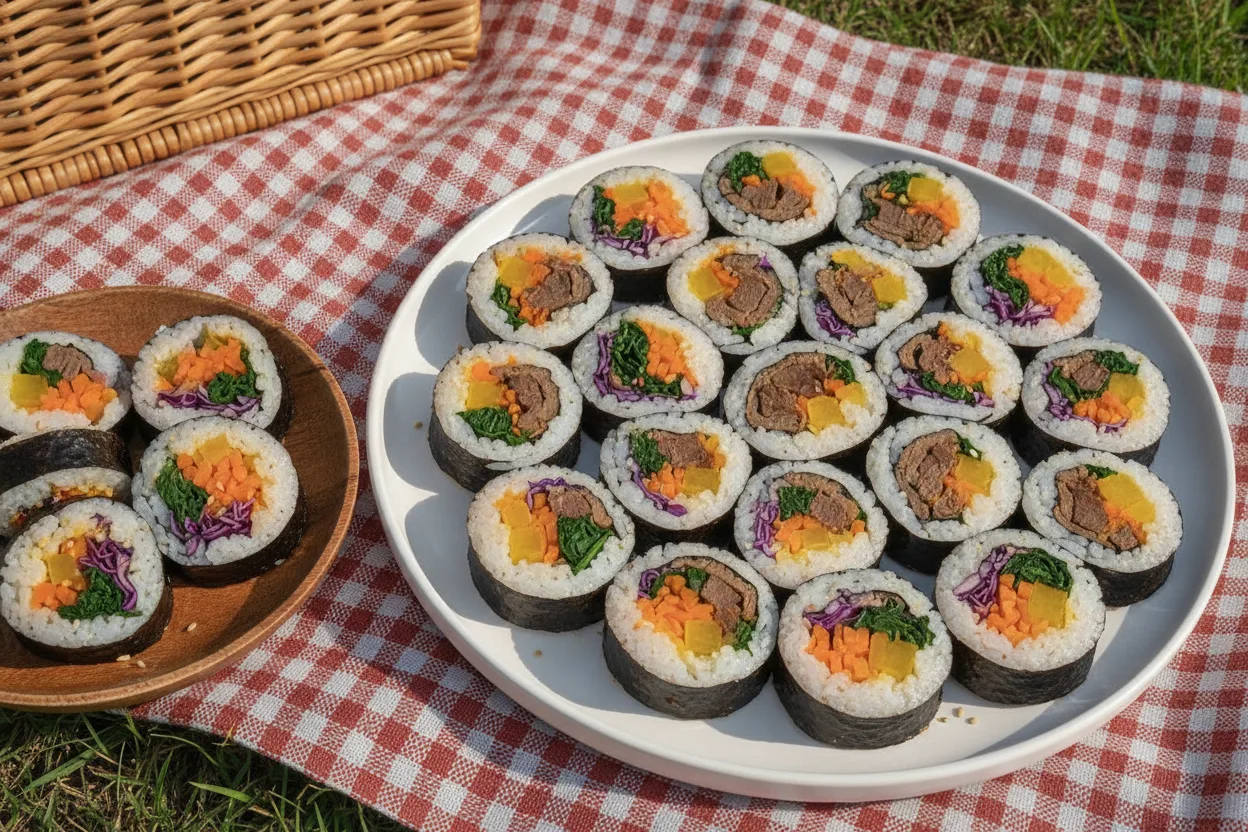 김밥 조리 6단계: 담아내기