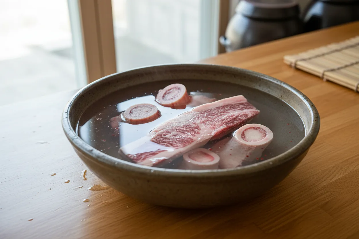 곰탕 조리 1단계: 핏물 빼기
