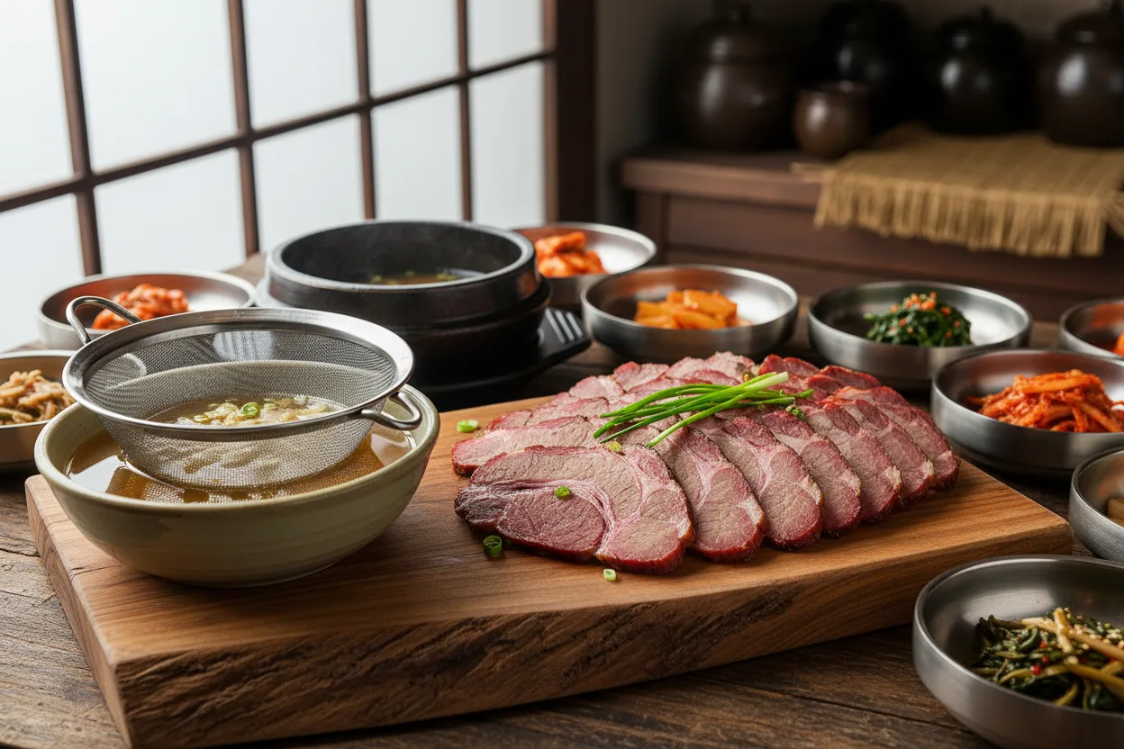 곰탕 조리 4단계: 고기 썰기