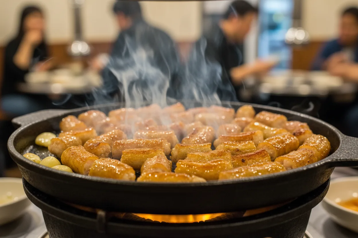 곱창구이 조리 4단계: 불판에 굽기