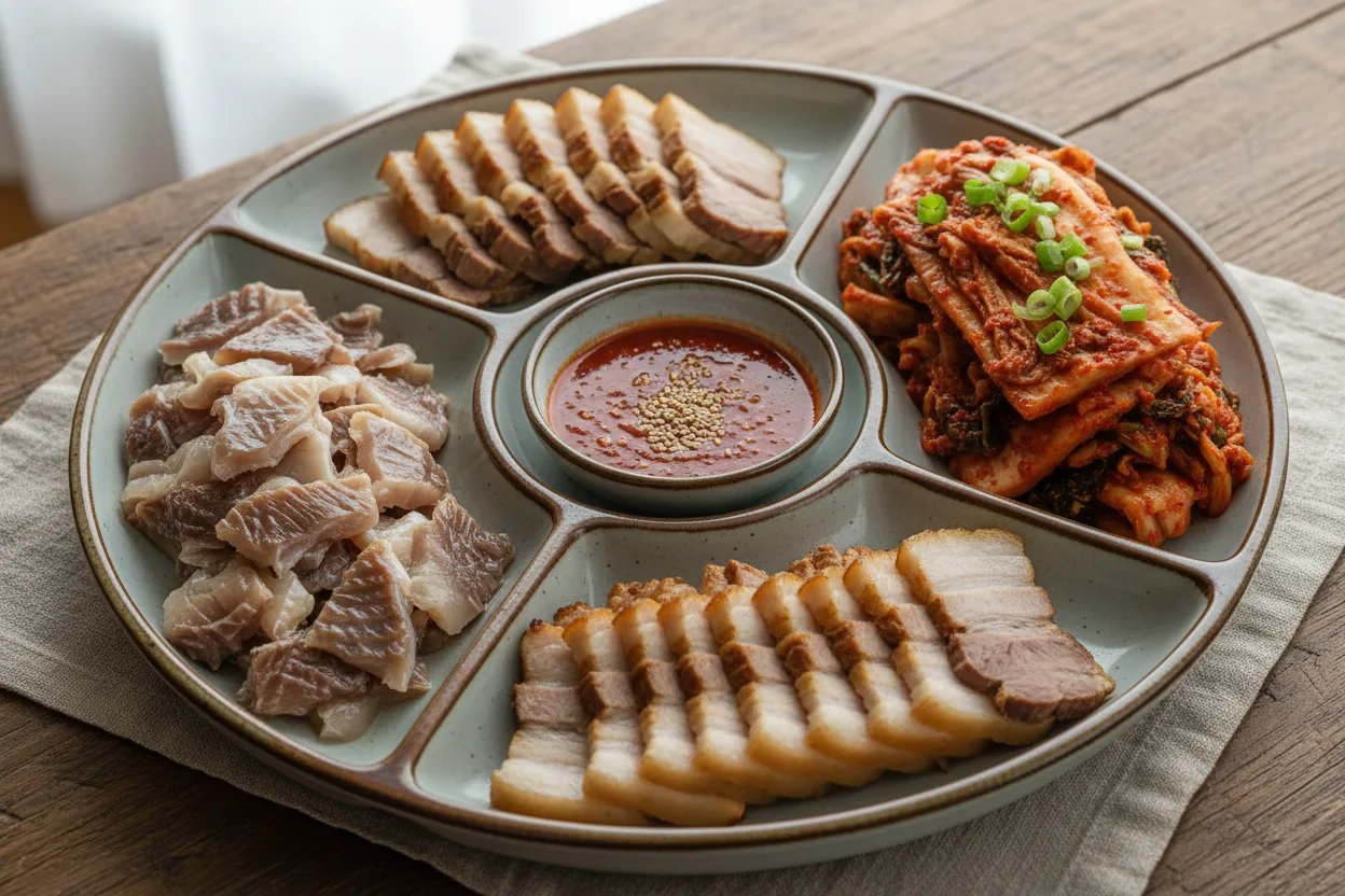 홍어삼합 조리 4단계: 삼합 상 차리기