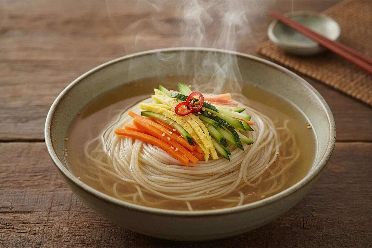 잔치국수 조리 5단계: 말아서 내기