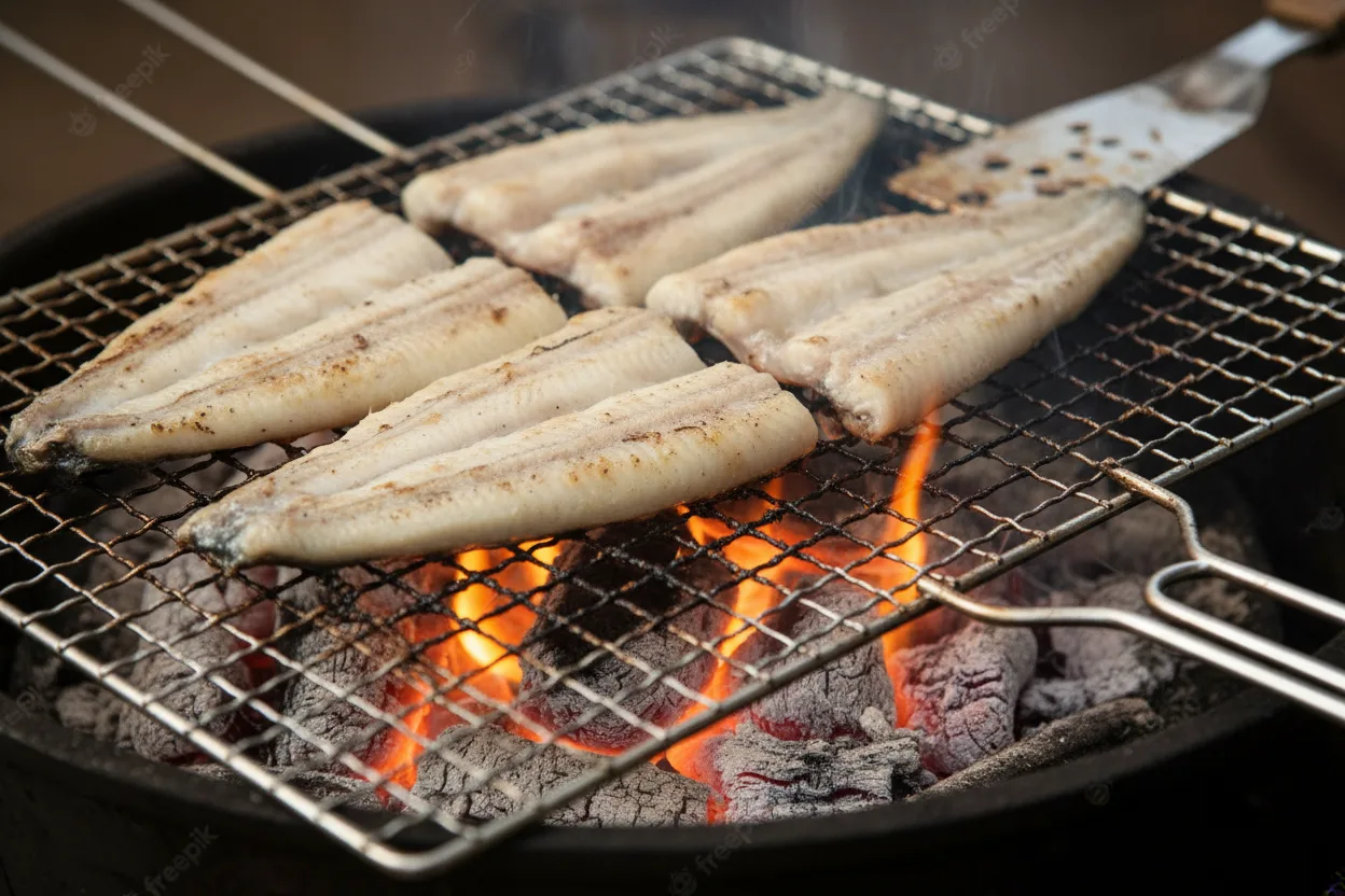 장어구이 조리 3단계: 초벌구이