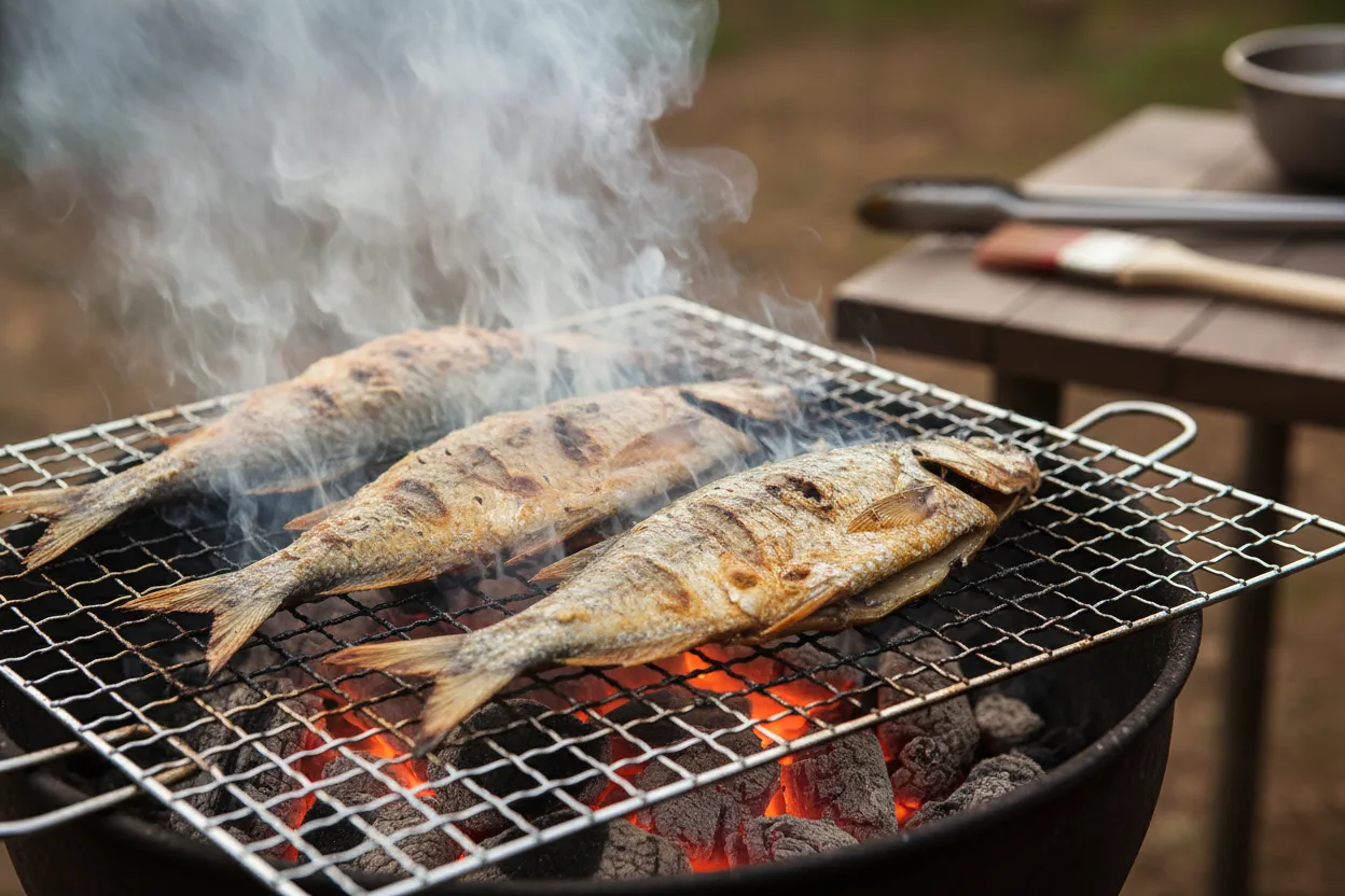 전어구이 조리 4단계: 굽기