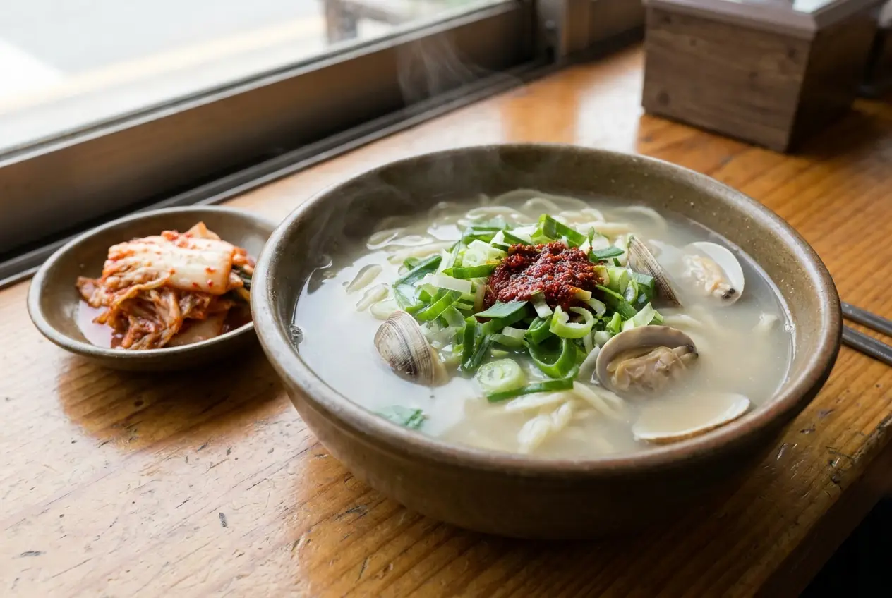 칼국수 조리 6단계: 담아내기