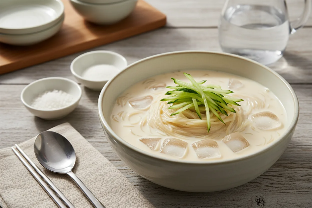 콩국수 조리 5단계: 말아서 내기