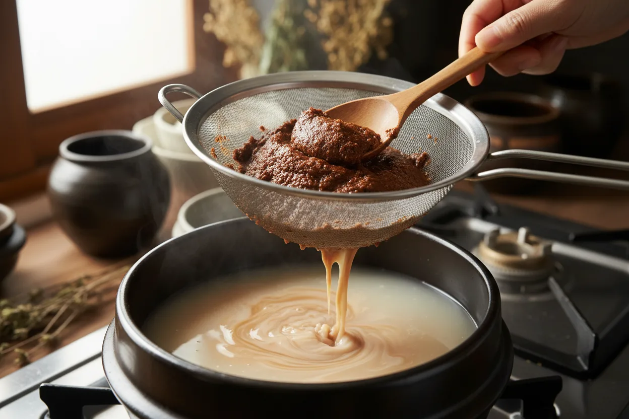 Naengi Doenjang-jjigae (Shepherd's Purse Soybean Stew) cooking step 2