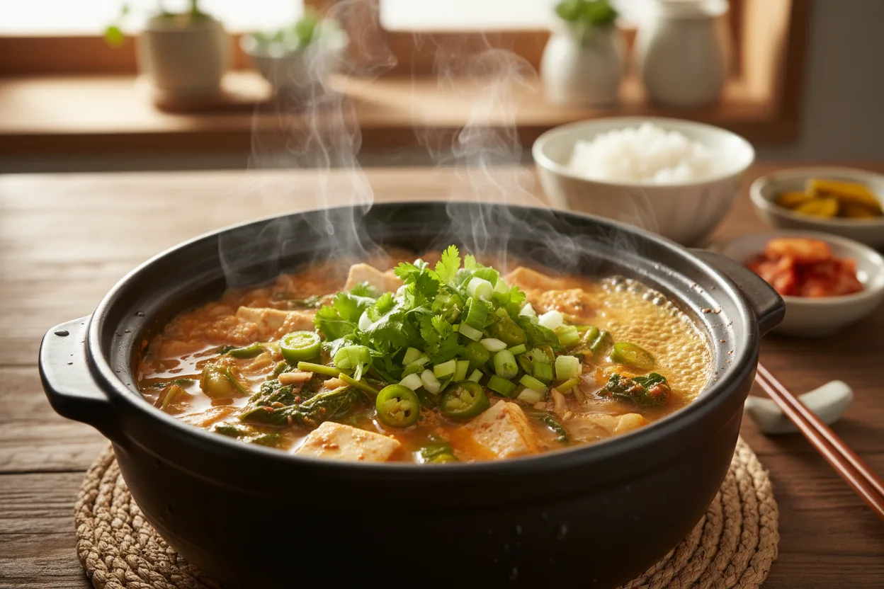 Naengi Doenjang-jjigae (Shepherd's Purse Soybean Stew) cooking step 5