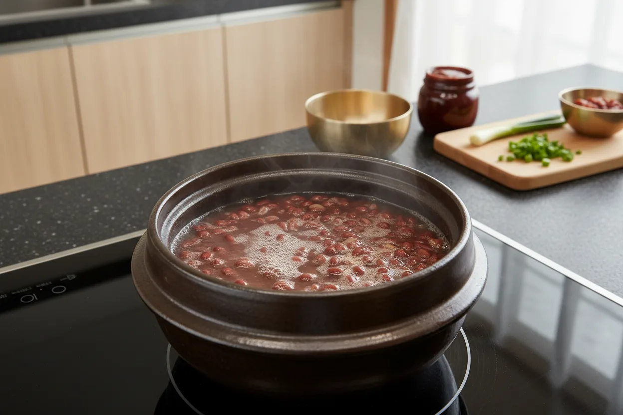 오곡밥 조리 1단계: 팥 애벌 삶기