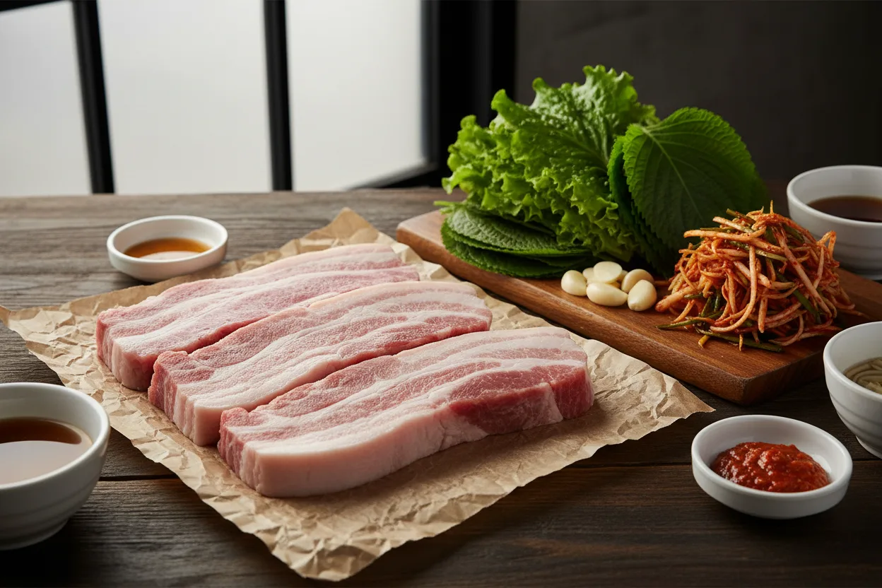삼겹살 조리 1단계: 재료 준비