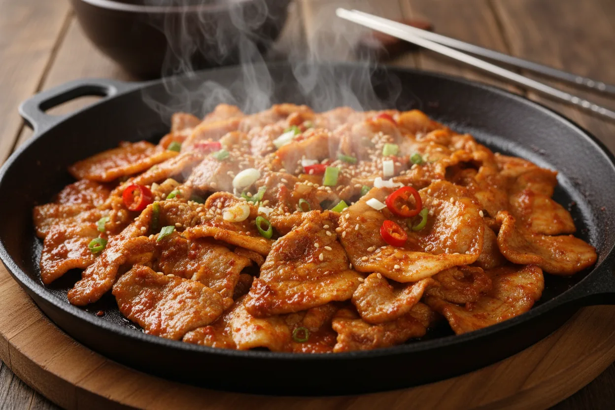 쌈밥 조리 3단계: 제육 볶기
