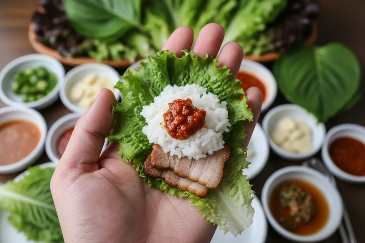 쌈밥 조리 5단계: 한 상 차려 싸 먹기