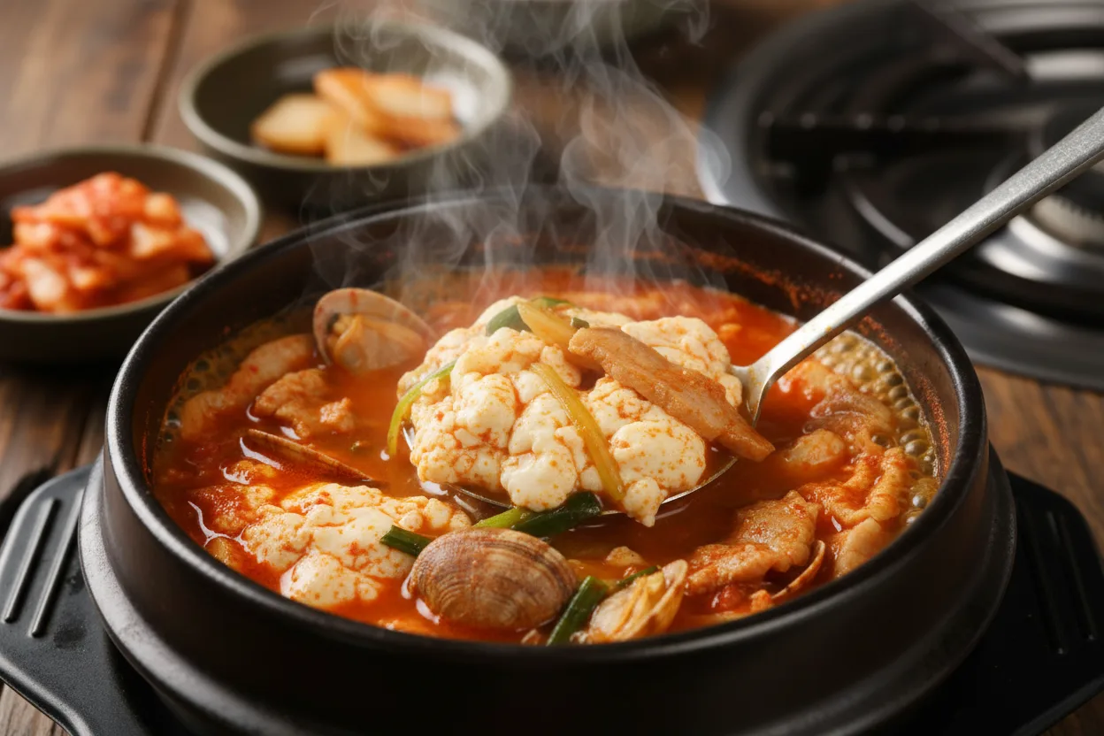 Sundubu Jjigae (Soft Tofu Stew) cooking step 4