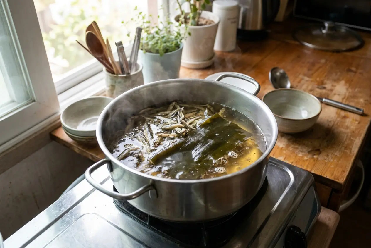 떡볶이 조리 1단계: 육수 내기